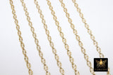 14 K Gold Filled Starburst Chains, 6.4 mm Oval Sequin Bar Chains CH# 778, Unfinished Hammered Chain