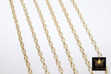 14 K Gold Filled Starburst Chains, 6.4 mm Oval Sequin Bar Chains CH #778, Unfinished Hammered Chain