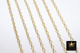 14 K Gold Filled Starburst Chains, 6.4 mm Oval Sequin Bar Chains CH #778, Unfinished Hammered Chain