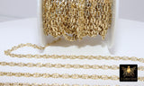 14 K Gold Filled Starburst Chains, 6.4 mm Oval Sequin Bar Chains CH #778, Unfinished Hammered Chain