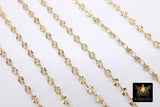 14 K Gold Filled Starburst Chains, 4.1 mm Oval Sequin Bar Chains CH #666, 3.2 mm Unfinished Hammered Chain