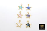 Gold Star Shell Starburst Charms Pink Purple Black Blue White Aqua Colorful