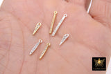 CZ Mini Dagger Bar Spike Charms Gold or Silver