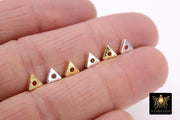 6 mm Triangle Rondelle Spacer Beads, 20 Pc Flat Triangle Shaped #3377,  Gold or Silver Plated Copper Bead