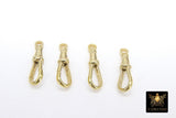 Gold Swivel Lobster Clasps, Large Albert 14 K Gold Over Silver Push Clip Lobster Claws # 3379, Jewelry Findings 7 x 23 mm