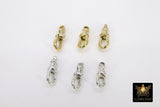 Swivel Gold Lobster Clasps, Small Albert 14 K Gold Over Silver Push Clip Claws # 3380, Jewelry Findings 5 x 14 mm