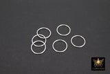 925 Sterling Silver Closed Soldered Rings, 15 mm Interlocking Charms #3385, Round Shaped Connector Links