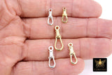 Gold Swivel Lobster Clasps, Albert 14 K Gold 925 Sterling Silver Push Clip Lobster Claws #3383, 3 Styles Jewelry Findings