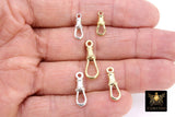 Gold Swivel Lobster Clasps, Albert 14 K Gold 925 Sterling Silver Push Clip Lobster Claws # 3383, 3 Styles Jewelry Findings