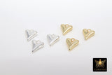 Puffy Gold Heart Charms, 8 x 10 mm Silver Heart Charms #3390, Love Gifts for Mom #3391