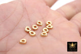 6 mm Round Rondelle Spacer Beads, 20 Pc Flat Oval Nugget Shaped #3400, Geometric Gold or Silver Plated Copper Bead