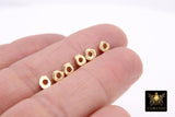 6 mm Round Rondelle Spacer Beads, 20 Pc Flat Oval Nugget Shaped #3400, Geometric Gold or Silver Plated Copper Bead