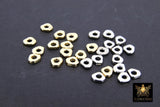 6 mm Round Rondelle Spacer Beads, 20 Pc Flat Oval Nugget Shaped #3400, Geometric Gold or Silver Plated Copper Bead