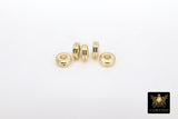6 mm Round Rondelle Spacer Beads, 20 Pc Flat Hexagon Shaped #3402, Geometric Gold or Silver Plated Copper Bead
