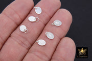 925 Sterling Silver Oval Hoop Charms, Silver Hooplet Dangle Charms # 863, 6 x 7 mm Jewelry Quality Tag Findings