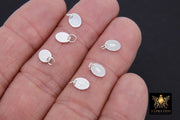 925 Sterling Silver Oval Hoop Charms, Silver Hooplet Dangle Charms #863, 6 x 7 mm Jewelry Quality Tag Findings