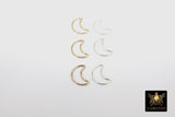 14 K Gold Filled Half Moon Charms, 11 mm 925 Sterling Silver Soldered Links #3405, Crescent Moon