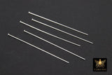 925 Sterling Silver Headpins, Long Wire Flat End Pins for Bead Inserts # 3408, 2 Inch long with 1.5 mm Head