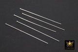925 Sterling Silver Headpins, Long Wire Flat End Pins for Bead Inserts #3408, 2 Inch long with 1.5 mm Head