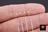 925 Sterling Silver Headpins, Long Wire Flat End Pins for Bead Inserts # 3408, 2 Inch long with 1.5 mm Head