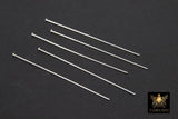 925 Sterling Silver Headpins, Long Wire Flat End Pins for Bead Inserts # 3408, 2 Inch long with 1.5 mm Head