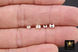 925 Sterling Silver Crimp Bead Cover, 2.5 mm, 3.0mm or 4.0 mm Half Open Bead #3410