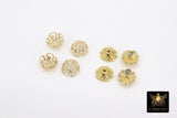 Gold Bead Caps, Bead End Caps, 8 mm End Cap Styles #3412