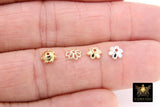 Gold Bead Caps, 6 mm Silver Bead End Caps Styles # 3419, Round Petal Star Discs