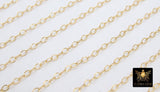 14 K Gold Filled Hammered Chains, 4 mm Oval Textured Chains CH# 776, Unfinished Flat Chain