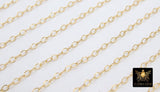 14 K Gold Filled Hammered Chains, 4 mm Oval Textured Chains CH #776, Unfinished Flat Chain