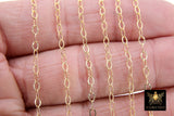 14 K Gold Filled Hammered Chains, 4 mm Oval Textured Chains CH #776, Unfinished Flat Chain