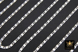 925 Sterling Silver Bar Chain, 6 mm Silver Sequin Chains CH# 868, Silver Oval Scroll Bar Unfinished Lumachina Chains