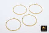 Textured Silver Round Hoop Ear Rings, 35 mm Glittery Gold Charms #2094, Hammered Gold Wire Hoops