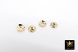 Gold Bead Caps, 6 mm Petal Bead End Caps Styles #3422, Round Textured Discs