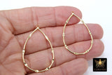 Gold Hammered Dap Teardrop Hoop Charms