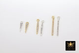 CZ Silver Spike Mini Charms, Gold Bar Spikes AG #3369, Tiny Bar Charms 3 Styles