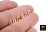 6 mm Triangle Rondelle Spacer Beads, 20 Pc Flat Triangle Shaped #3377, Gold or Silver Plated Copper Bead