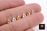 6 mm Triangle Rondelle Spacer Beads, 20 Pc Flat Triangle Shaped #3377, Gold or Silver Plated Copper Bead