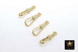 Gold Swivel Lobster Clasps, Large Albert 14 K Gold Over Silver Push Clip Lobster Claws # 3379, Jewelry Findings 7 x 23 mm