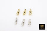 Swivel Gold Lobster Clasps, Small Albert 14 K Gold Over Silver Push Clip Claws # 3380, Jewelry Findings 5 x 14 mm