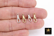 Swivel Gold Lobster Clasps, Small Albert 14 K Gold Over Silver Push Clip Claws # 3380, Jewelry Findings 5 x 14 mm
