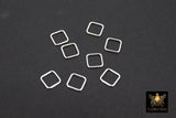 925 Sterling Silver Square Shape Charms, 8 mm Silver Diamond Shaped Soldered Links #3384, Soldered Closed Connector Charms