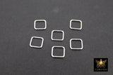 925 Sterling Silver Square Shape Charms, 8 mm Silver Diamond Shaped Soldered Links #3384, Soldered Closed Connector Charms