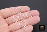 925 Sterling Silver Closed Soldered Rings, 15 mm Interlocking Charms # 3385, Round Shaped Connector Links