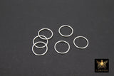925 Sterling Silver Closed Soldered Rings, 15 mm Interlocking Charms # 3385, Round Shaped Connector Links