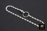 925 Sterling Silver Scroll Bar Bracelet, Rectangle Swivel Fob Designer Bracelet #3424, Dainty Infinity Bracelet