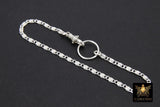 925 Sterling Silver Scroll Bar Bracelet, Rectangle Swivel Fob Designer Bracelet #3424, Dainty Infinity Bracelet