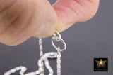 925 Sterling Silver Swivel Fob Bar Necklace, Silver Scroll Bar Chain Lariat Choker #2626, Lumachina Charm Necklace