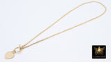 Heart Toggle Necklace, Genuine 14 K Gold Filled Rolo Chain Choker #3426, Everyday 14 20 Chain Link Choker