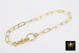 14 K Gold Filled Paperclip Swivel Fob Charm Bracelet